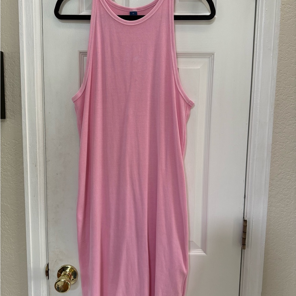 Old Navy Bubblegum Pink Sleeveless Knee Length Tank Dress